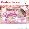 Custom Princess Theme 31st Birthday Party Decorations BannerHappy 31st Birthday Royal Castle Carriage Crown Floral Backdrop Decorations Supplies view 2