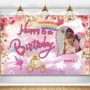 Custom Princess Theme 6th Birthday Party Decorations BannerHappy 6th Birthday Royal Castle Carriage Crown Floral Backdrop Decorations Supplies view 1