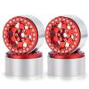 RCLIONS Aluminum Alloy 2.2inch RC Beadlock Wheels Rims 35mm for AXIAL Wraith RR10 TRX4 1/10th RC Crawler Truck Car (Red) view 1