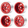 RCLIONS Aluminum Alloy 2.2inch RC Beadlock Wheels Rims 35mm for AXIAL Wraith RR10 TRX4 1/10th RC Crawler Truck Car (Red) view 2