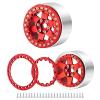 RCLIONS Aluminum Alloy 2.2inch RC Beadlock Wheels Rims 35mm for AXIAL Wraith RR10 TRX4 1/10th RC Crawler Truck Car (Red) view 3