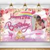 Custom Princess Theme 29th Birthday Party Decorations BannerHappy 29th Birthday Royal Castle Carriage Crown Floral Backdrop Decorations Supplies view 1