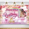 Custom Princess Theme 33rd Birthday Party Decorations BannerHappy 33rd Birthday Royal Castle Carriage Crown Floral Backdrop Decorations Supplies view 1
