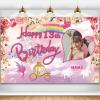 Custom Princess Theme 13th Birthday Party Decorations BannerHappy 13th Birthday Royal Castle Carriage Crown Floral Backdrop Decorations Supplies view 1