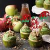 24 PCS Christmas Elf Oh Baby Cupcake Toppers with Glitter Baby Shower Elf Hat Christmas Cupcake Picks for Christmas Theme Gender Reveal Baby Shower Kids Birthday Party Cake Decorations Supplies view 4