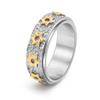 MIKAMU Anxiety Ring for Women Men Stainless Steel Fidget Anxiety Ring 6mm Star Spinner Rings for Women Stress Relieving Reduce Anxiety (white gold-A, 6) view 1