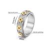 MIKAMU Anxiety Ring for Women Men Stainless Steel Fidget Anxiety Ring 6mm Star Spinner Rings for Women Stress Relieving Reduce Anxiety (white gold-B, 8) view 2
