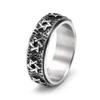 MIKAMU Anxiety Ring for Women Men Stainless Steel Fidget Anxiety Ring 6mm Star Spinner Rings for Women Stress Relieving Reduce Anxiety (white gold-B, 7) view 1