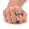 MIKAMU Anxiety Ring for Women Men Stainless Steel Fidget Anxiety Ring 6mm Star Spinner Rings for Women Stress Relieving Reduce Anxiety (white gold-B, 7) view 3