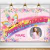 Custom Unicorn Theme 22nd Birthday Party Decorations BannerHappy 22nd Birthday Unicorn Backdrop Decorations Supplies view 1