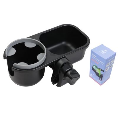 LUFFCABO Universal Snack Tray for Stroller with Stroller Cup Holder, Universal Stroller Snack Tray with Cup Holder, Stroller Tray Attachment and Stroller Accessories