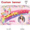 Custom Unicorn Theme 4th Birthday Party Decorations BannerHappy 4th Birthday Unicorn Backdrop Decorations Supplies view 2
