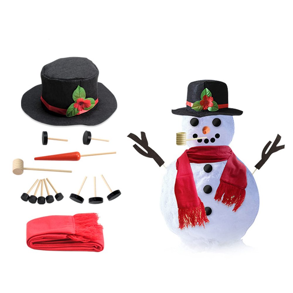 Snowman Kit, Snowman Making and Decorating Kit,Outdoor Toys for Children in Winter, Christmas Decorations and New Year Gifts