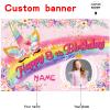 Custom Unicorn Theme 8th Birthday Party Decorations BannerHappy 8th Birthday Unicorn Backdrop Decorations Supplies view 2