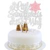 1Pcs A Little Snowflake is on Her Way Cake Topper Pink Snowflake Winter Baby Shower Cake Decoration for Girl Kids Winter Onederland Gender Reveal Party Decorations view 1