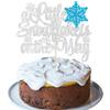 1Pcs A Little Snowflake is on His Way Cake Topper Blue Snowflake Winter Baby Shower Cake Decoration for Boy Kids Winter Onederland Gender Reveal Party Decorations view 1