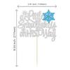1Pcs A Little Snowflake is on His Way Cake Topper Blue Snowflake Winter Baby Shower Cake Decoration for Boy Kids Winter Onederland Gender Reveal Party Decorations view 2