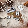 6Pcs Soccer Happy Birthday Boy Cake Toppers DIY Soccer Ball Shoes Goal Cake Picks Sport Football Theme Birthday Party Baby Shower Cake Decorations Kids Boys Men Birthday Party Favors Supplies view 3
