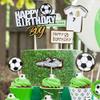 6Pcs Soccer Happy Birthday Boy Cake Toppers DIY Soccer Ball Shoes Goal Cake Picks Sport Football Theme Birthday Party Baby Shower Cake Decorations Kids Boys Men Birthday Party Favors Supplies view 4