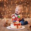 1Pc Merry Christmas Cake Topper with Red Green Glitter Christmas Tree Deer Santa Claus Hat Cake Pick Decorations for Merry Xmas Theme Happy New Year Party Supplies view 4