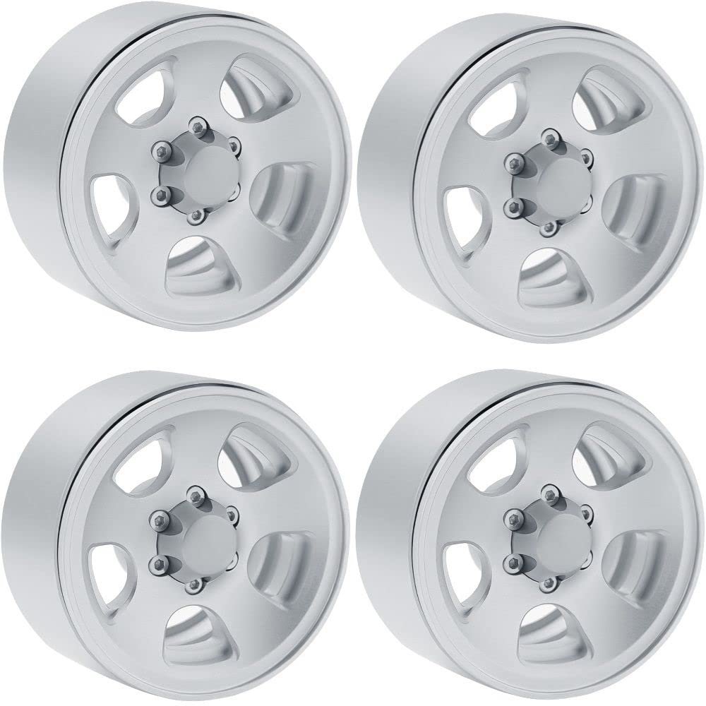 Powerhobby X5 Aluminum 1.9" Beadlock Wheels Silver (4) 1/10 Rock Crawler