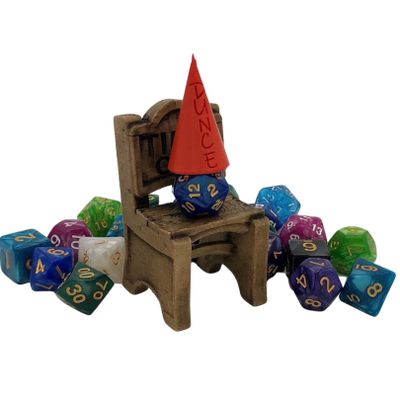 Chair of Shame Timeout Dice Jail and Dunce Cap from Fate's End Dice Towers by Kimbolt Creations (Chair-Gray, Dunce Cap Color-Silver)