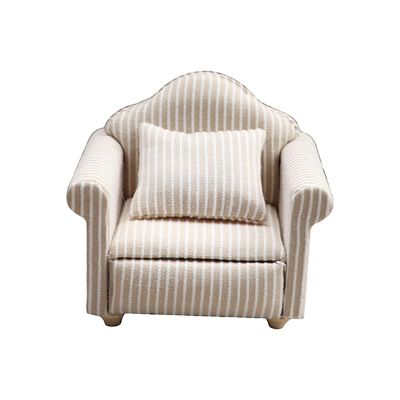Esquirla 1/12 Scale Dollhouse Couch Miniature Recliner Simulation Accessories with Pillow Home Decor for Children, Single Sofa