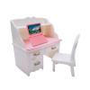 Esquirla 1/12 Dollhouse Desk Chair Set Table Simulation Notebook Dollhouse Decoration Accessories for Living Room Study Decoration, with Pink Laptop view 2