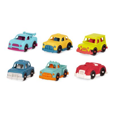 B. toys Happy Cruisers Mini Vehicles Sports, Police, Pickup, Roadster, Taxi, 4x4 Classic Toys for Toddlers, Kids 1 Year +, 6 Count