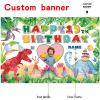 Custom Dinosaur Theme 19th Birthday Party Decorations BannerHappy 19th Birthday Dinosaur World Backdrop Decorations Supplies view 2