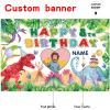 Custom Dinosaur Theme 8th Birthday Party Decorations BannerHappy 8th Birthday Dinosaur World Backdrop Decorations Supplies view 2