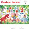 Custom Dinosaur Theme 21st Birthday Party Decorations BannerHappy 21st Birthday Dinosaur World Backdrop Decorations Supplies view 2