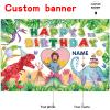 Custom Dinosaur Theme 3rd Birthday Party Decorations BannerHappy 3rd Birthday Dinosaur World Backdrop Decorations Supplies view 2