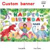Custom Dinosaur Theme 4th Birthday Party Decorations BannerHappy 4th Birthday Dinosaur World Backdrop Decorations Supplies view 2