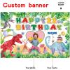 Custom Dinosaur Theme 22nd Birthday Party Decorations BannerHappy 22nd Birthday Dinosaur World Backdrop Decorations Supplies view 2