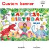 Custom Dinosaur Theme 10th Birthday Party Decorations BannerHappy 10th Birthday Dinosaur World Backdrop Decorations Supplies view 2