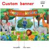 AUBAO Wild Jungle Safari Theme 3rd Birthday Banner, Personalized Decorations, Durable Polyester, 4x6ft/4.5x7ft/5x7.5ft/6x9ft/7x10.5ft view 2