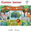 AUBAO Custom Wild Jungle Safari Theme Half Year Birthday Party Decorations BannerHappy 1/2 Backdrop,6 Months Supplies view 2