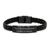 Inspire Toy Collecting Braided Leather Bracelet, Toy Collecting Because Murder is Wrong, New Gifts for Friends view 1