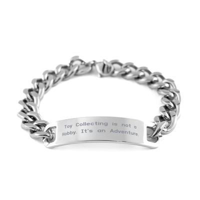 Amangny Toy Collecting Gifts for Friends, Toy Collecting is not a Hobby. It's., Special Toy Collecting Cuban Chain Bracelet, Engraved Bracelet from