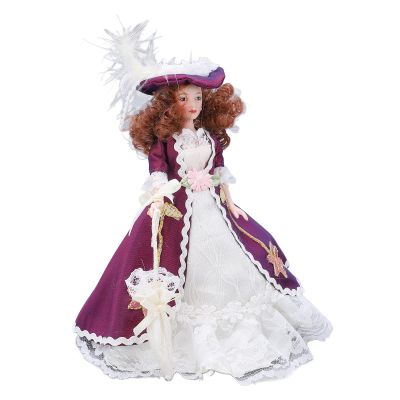 LISND Miniature Woman Ceramic Doll, Victorian Miniature Porcelain People Exquisite for Doll House