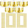 Crtiin 100 Pcs Gold Paper Crowns Birthday Party Bulk for Adults Classroom Students Hat Supplies Favors (Classic Style) view 1