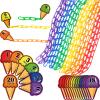 Chain Link Math Manipulatives - 240 C Clips Plastic Chain Links & 20 Ice Cream Cards for Counting & Linked Math Game - Learning Resources for Kindergarten Sensory Bin Math Links Counting Toy view 1