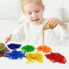 Chain Link Math Manipulatives - 240 C Clips Plastic Chain Links & 20 Ice Cream Cards for Counting & Linked Math Game - Learning Resources for Kindergarten Sensory Bin Math Links Counting Toy view 4