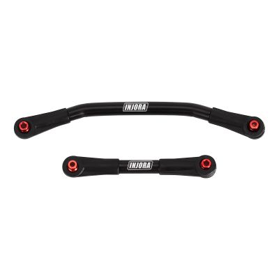INJORA Steering Link Stainless Steel with Plastic Rod Ends for 1/24 RC Crawler Car Axial SCX24 C10 Deadbolt JLU Gladiator BroncoBlack