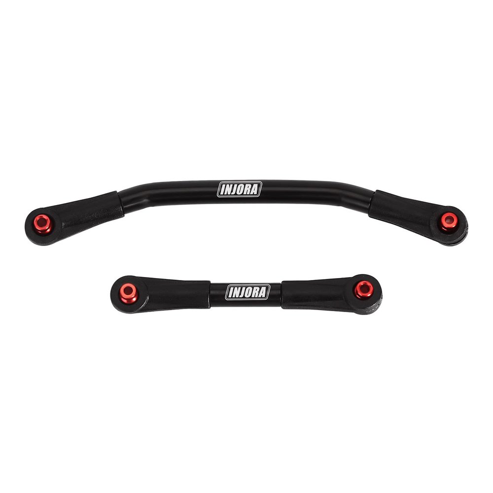 INJORA Steering Link Stainless Steel with Plastic Rod Ends for 1/24 RC Crawler Car Axial SCX24 C10 Deadbolt JLU Gladiator BroncoBlack
