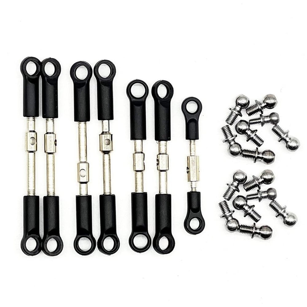 7Pcs Front Rear Tie Rod Servo Link Rod with Ball Head Screw for 144001 144010 124017 124019 RC Car Spare Parts