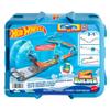 Hot Wheels Toy Car Track Set, Track Builder Wind Gravity Pack Playset with 1:64 Scale Vehicle & 12 Component Parts in Modular Storage Box