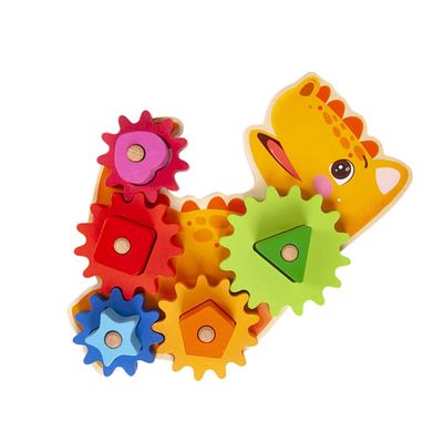 SAFIGLE 1set Wooden Gear Matching for Boy Girl Educational Building Blocks Kit to Enhance Fine Motor Skills and Color Recognition Fun Geometry Plaything Colors and Creative Design