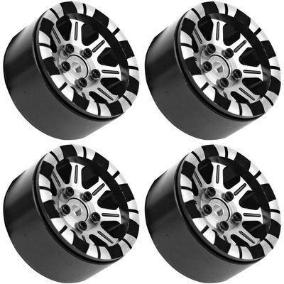 4Pack HIRCQOO Metal 1.9 inch Beadlock Wheel Rims 12 Hex Hubs CNC Machined Compatible with Axial SCX10 90046 SCX10-III Redcat Gen7 Gen8 RC4WD D90 Traxxas TRX4 MST 1/10 RC Crawler